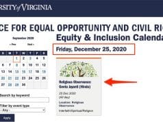1000 Words: UVa Equity and Inclusion Calendar excludes Christians