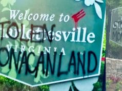 1000 words: Anarcho-vandals deface Charlottesville signage