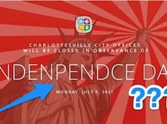 1000 words: Charlottesville City can’t spell “Indenpendce”