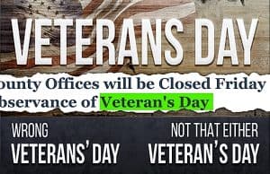 Dolt squad: Albemarle County misspells Veterans Day, AGAIN