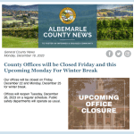 Albemarle County winter break