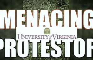 VIDEO: “Peaceful” anti-Israel protestor threatens videotaping passer-by in University of Virginia no-go zone University of Virginia Menacing Protestor May Day Protest The Schilling Show