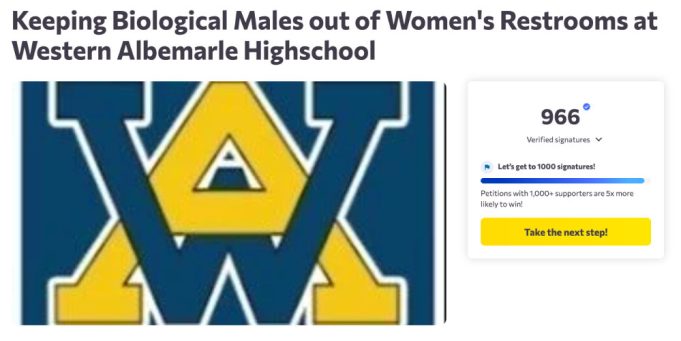 Western Albemarle High School bathroom petition The Schilling Show