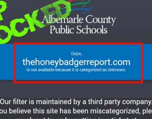 1,000 words: Albemarle County Public Schools blocks another conservative web site Albemarle County Public Schools block conservative web site