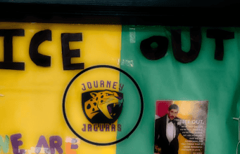 1000 words: ICE Out and Bad Bunny at Albemarle’s Journey Middle School ICE Out Journey Middle School Albemarle County