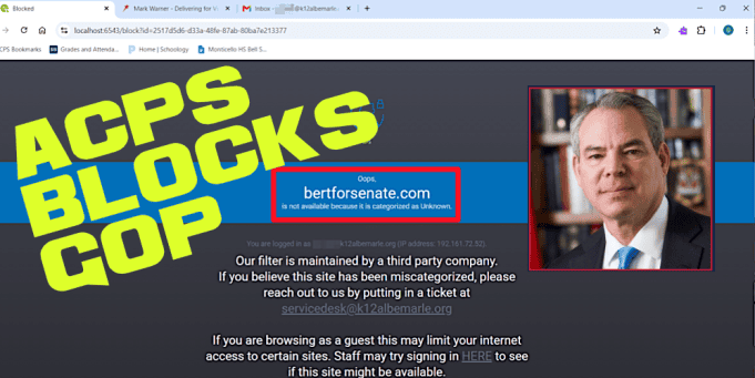 ACPS Blocks Bert Albemarle County Public Schools Blocks GOP Mizusawa